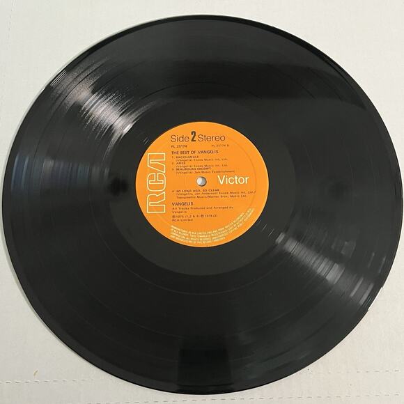 The Best Of Vangelis Vinyl LP 1978 RCA Victor PL 25174 UK Import - Picture 6 of 8
